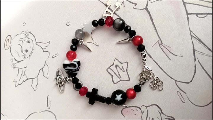 NANA" Anime Punk Style Chain Bracelet - Osaki NANA Inspired Beaded Handmade Accessory