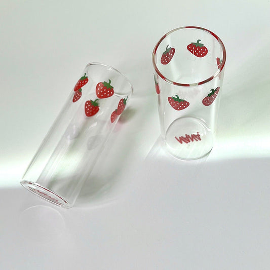 Nana Girl original Strawberry Glass Cup - Anime Same Style Heat-Resistant Cute Popular Water Cup, Milk Cup, Cold Drink Cup
