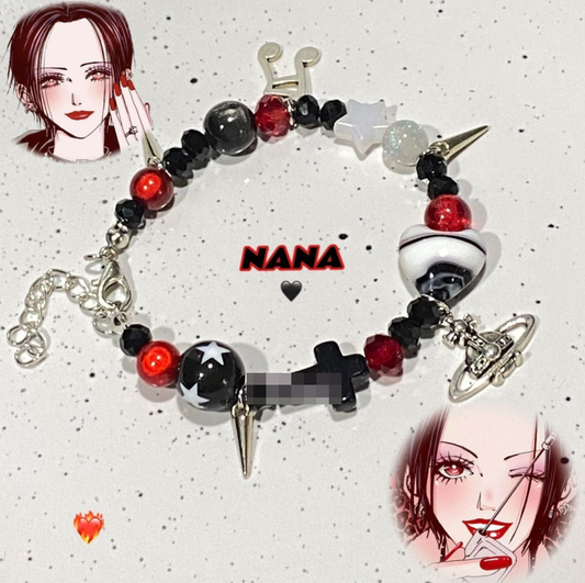 NANA" Anime Punk Style Chain Bracelet - Osaki NANA Inspired Beaded Handmade Accessory