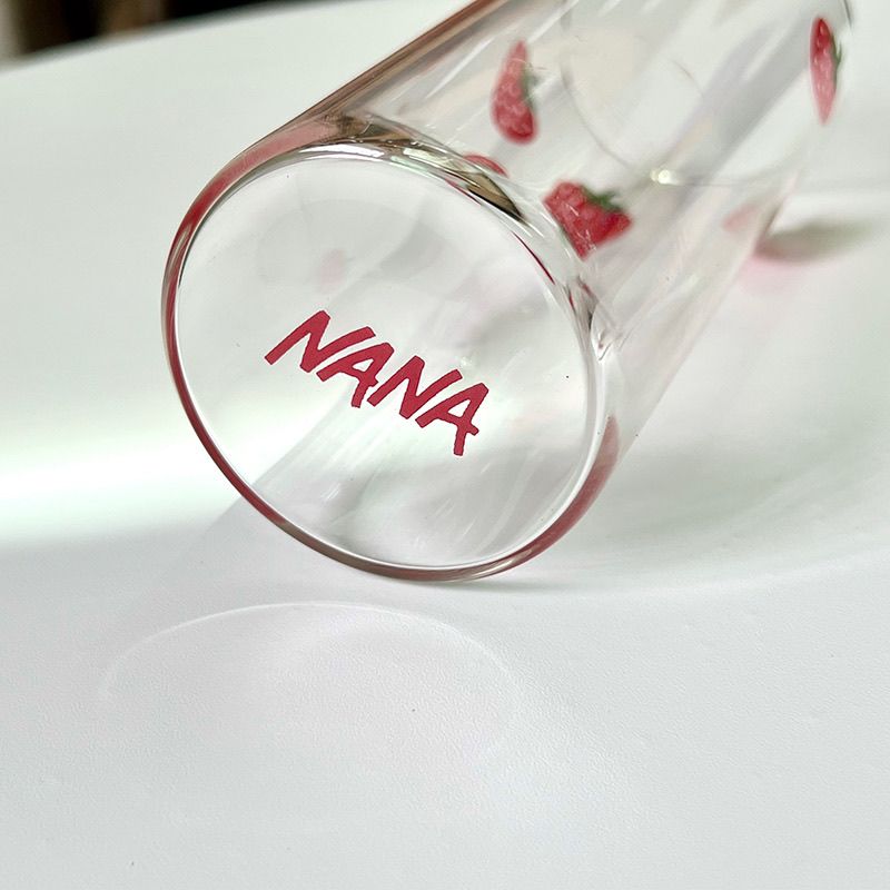 Nana Girl original Strawberry Glass Cup - Anime Same Style Heat-Resistant Cute Popular Water Cup, Milk Cup, Cold Drink Cup