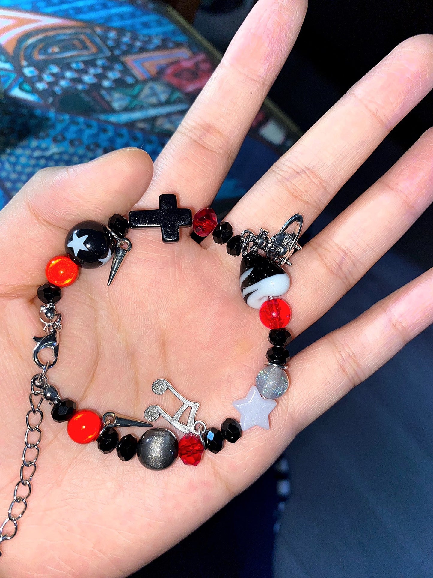 NANA" Anime Punk Style Chain Bracelet - Osaki NANA Inspired Beaded Handmade Accessory