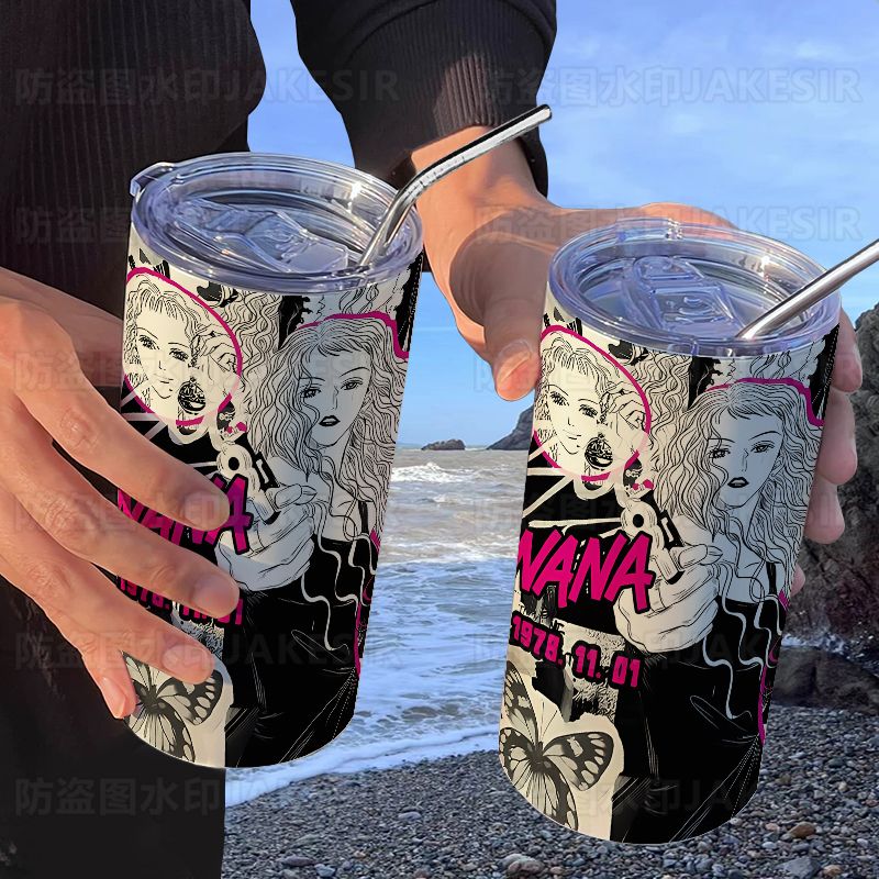 NANA Osaki Ins-Famous Tumbler with Straw - Stylish Thermal Travel Mug for Coffee & Drinks