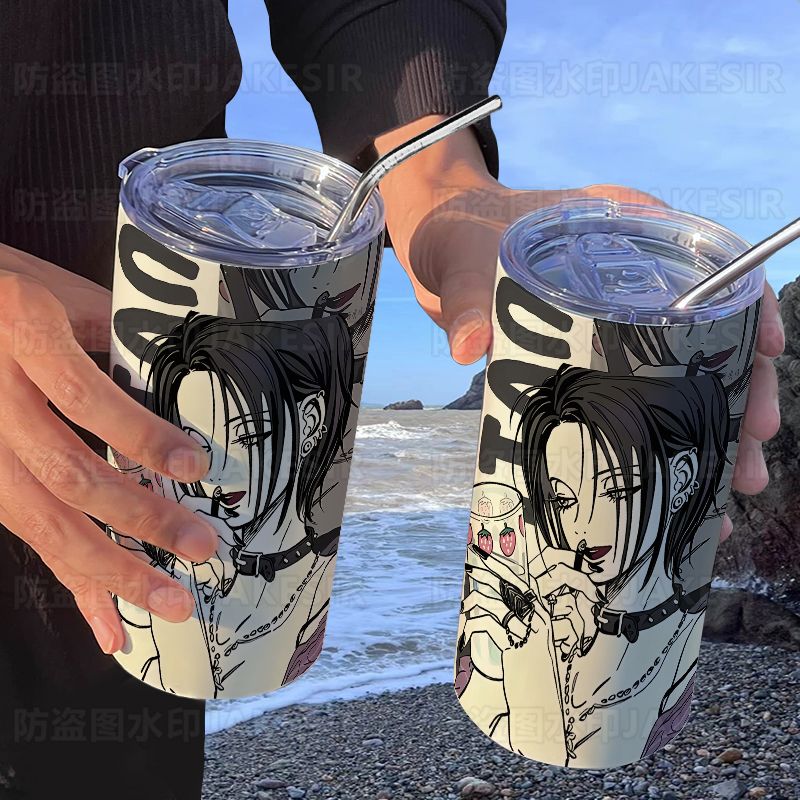 NANA Osaki Ins-Famous Tumbler with Straw - Stylish Thermal Travel Mug for Coffee & Drinks