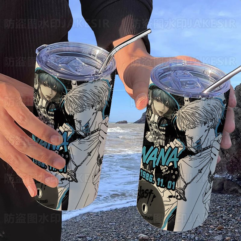 NANA Osaki Ins-Famous Tumbler with Straw - Stylish Thermal Travel Mug for Coffee & Drinks