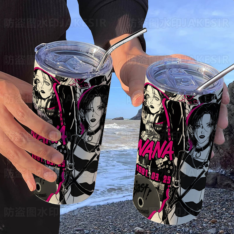 NANA Osaki Ins-Famous Tumbler with Straw - Stylish Thermal Travel Mug for Coffee & Drinks