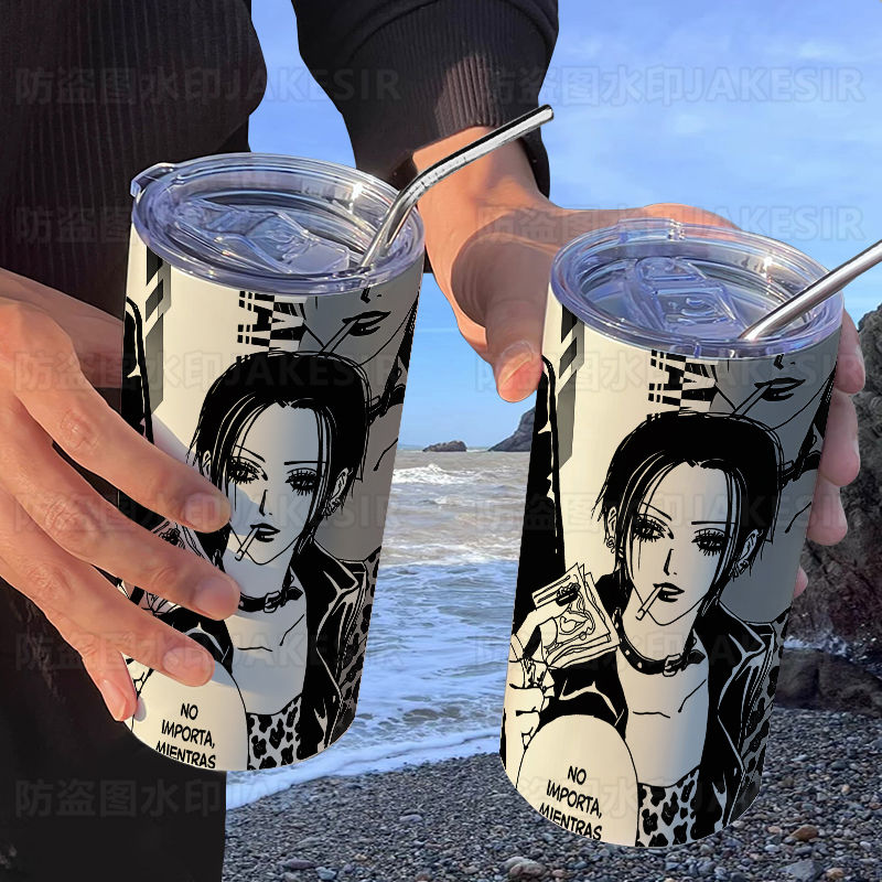 NANA Osaki Ins-Famous Tumbler with Straw - Stylish Thermal Travel Mug for Coffee & Drinks