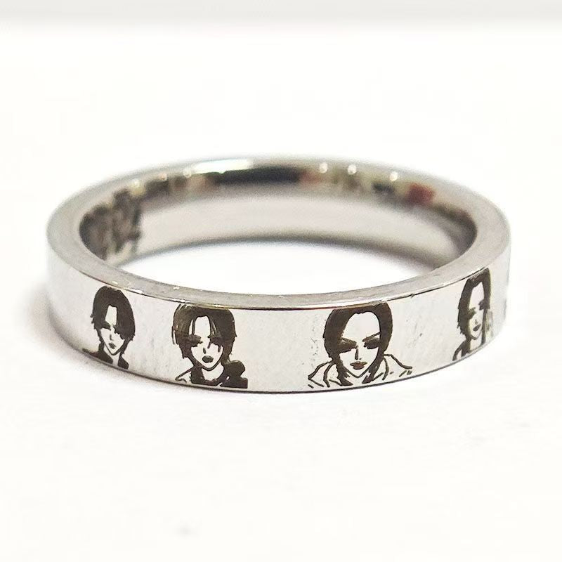 NANA Anime Ring with gift box - Nana & Hachi Titanium Steel Never-Fade Band Ring "The Other Side of Me" Ins Niche Aesthetic